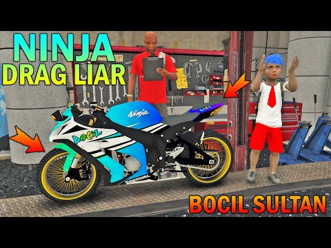 Elementary School Boy Modifies Wild Drag Ninja!! - GTA 5 SULTAN BOCIL