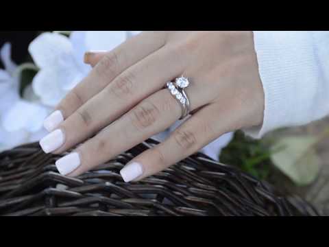 0.75 Ct. Five Stone Graduated Shared Prong Contoured Wedding Ring - TwoBirch TB-CR-0038-WG-J