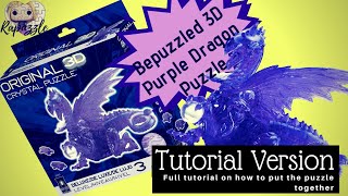 Bepuzzled 3D Crystal Puzzle Purple Dragon- Tutorial Version