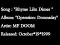 MF DOOM - Rhymes Like Dimes (Lyrics)*EXPLICIT
