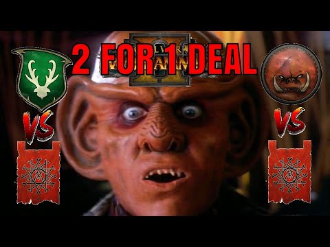 OLD FASHIONED 2 FOR 1 | Wood Elves vs Skaven + Greenskins vs Skaven - Total War Warhammer 2