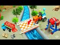 DIY Mini Tractor Builds Reinforced Concrete Bridge With Railings For Heavy Trucks Science Project