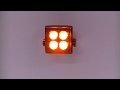 Výstražné LED svetlo 12V / 24V -  oranžové 4x5W LED predátor ECE R65 (74x74x32mm) - Video Youtube