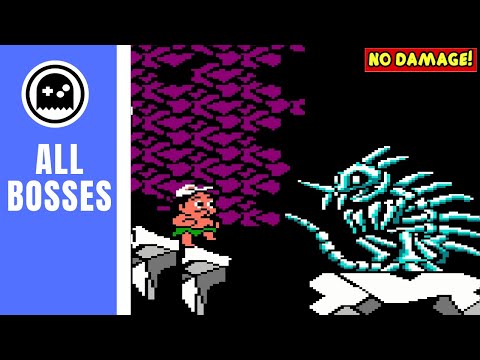 Adventure Island 3 (NES) - All Bosses - (No Damage)