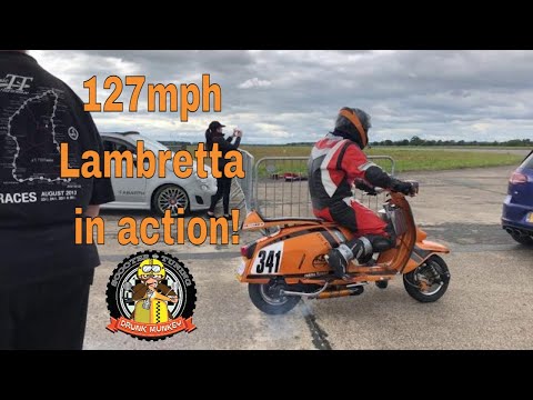 127mph Lambretta in action: Full scooter spec on video - Eric Cope @ Elvington Straighliners Sprint