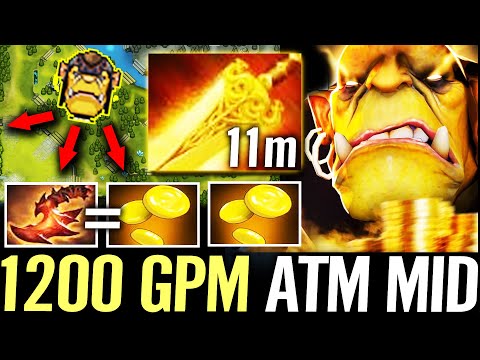 🔥 1200 GPM Alchemist ATM MID IS BACK — 5x Big Stack Fast Farm 11min Radiance by NINE Dota 2 Pro