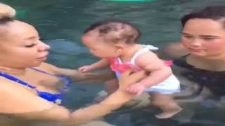 Tiny Taking Her Daughter Heiress Harris For A Little Swim (She's Too Cute)