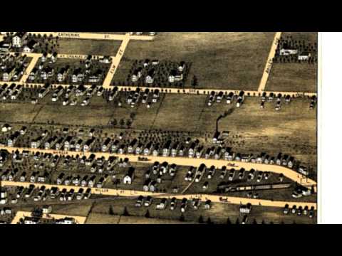 Plattsburgh New York 1877 Panoramic Bird's Eye View Map 6541