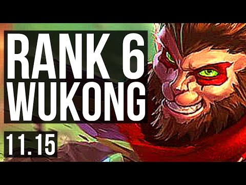 WUKONG vs JAYCE (TOP) | Rank 6 Wukong, 6 solo kills, 7/1/0, Dominating | KR Challenger | v11.15