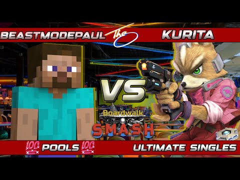 BWS #100 - BeastModePaul (Steve) Vs. Kurita (Fox) Super Smash Bros Ultimate SSBU Boardwalk Smash