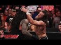 Daniel Bryan And Roman Reigns Brawl As Raw Goes Off The Air Raw February 16 2015