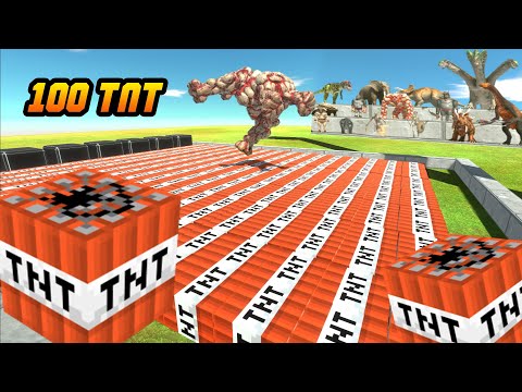 NEW - 100 TNT (Minecraft) VS All Units (BOSS) - Animal Revolt Battle Simulator