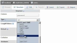 Adding a column to a database table in phpMyAdmin