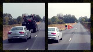 preview picture of video 'Overtaking a Cyclist Vs Overtaking a Tractor - Stayin' Alive at 1.5'