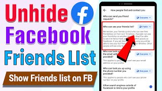 How to Unhide Friends List on Facebook 2024 || unhide facebook friend list || Unhide FB Friends