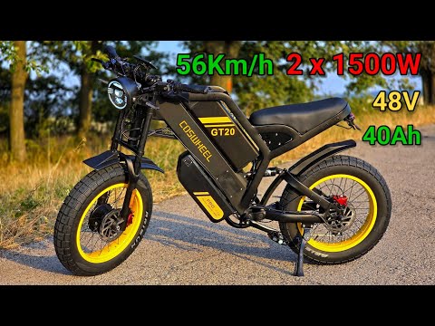 Coswheel GT20 Pro 48V 3000W eBike with 1.92KWh Dual LiIon Battery