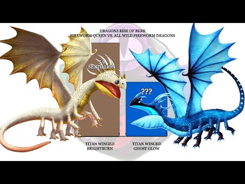 Fireworm Queen vs.  Wild Fireworm dragons Infinite (power levels) | httyd | Dragons Rise of Berk