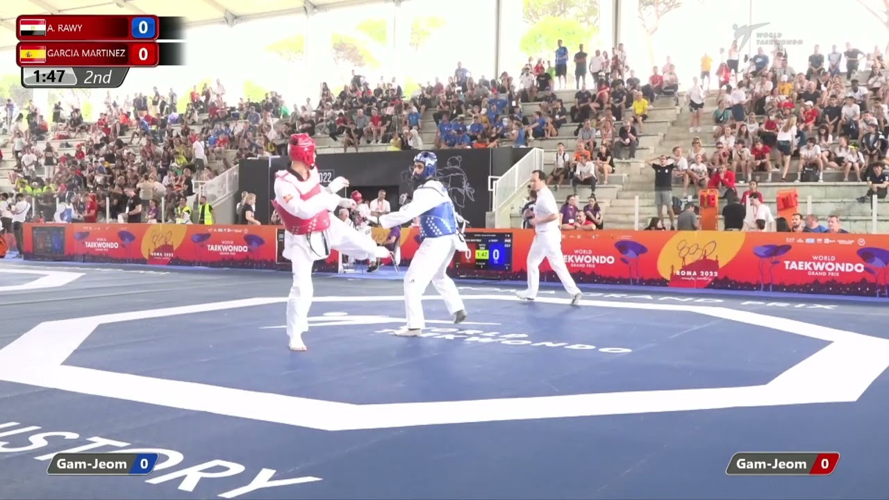 304 M+80kg R-32 RAWY Ahmad EGY 🔵 vs 🔴 GARCIA MARTINEZ Ivan ESP I Rome 2022 World Taekwondo GP