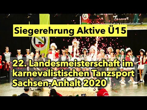 Siegerehrung Aktive Ü15 - Karneval. Tanzsport - Landesmeisterschaft Sachsen-Anhalt 2020