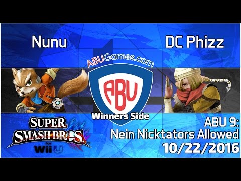 ABU Monthly 9: Nunu (Fox) vs. DC Phizz (Sheik) - Smash 4 Singles Winners Side