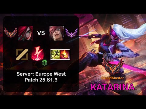 Katarina Mid vs Sett - EUW GrandMaster - Patch 25.S1.3