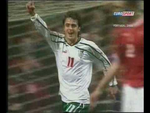 Dimitar Berbatov - first qualification goal for Bulgaria against Denmark in 2000