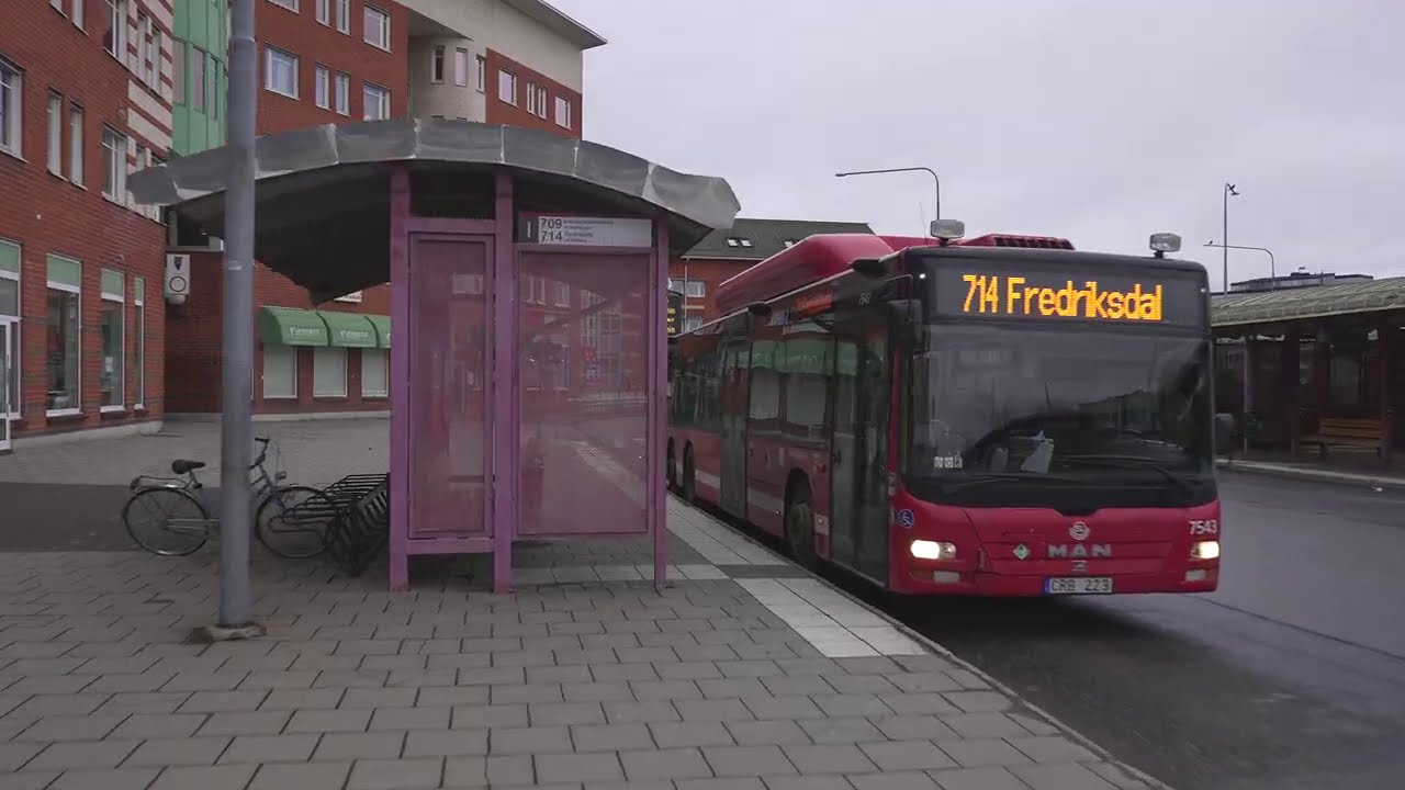 Sweden, Stockholm, bus 714 ride from Huddinge station to Fredriksdal