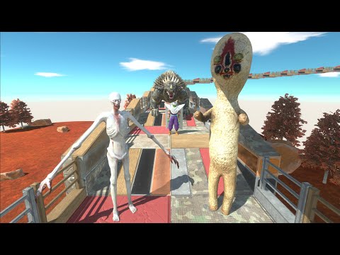 SCP - 096 VS SCP - 173 DEATH FALL - Animal Revolt Battle Simulator