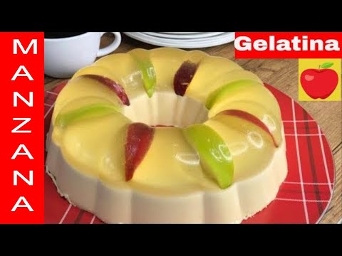 GELATINA de TRES LECHES de MANZANA 🍎 Postre 3 leches con Manzana