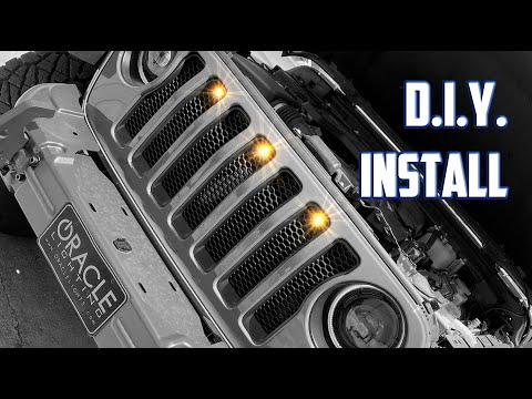 Raptor-Style Amber Grill Lights installed on Wrangler JL!