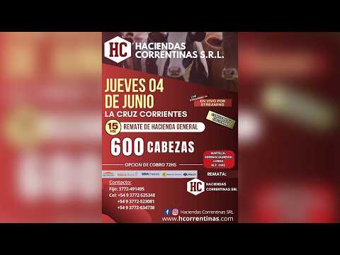 REMATE  DE HACIENDA GENERAL - DESDE LA CRUZ CORRIENTES