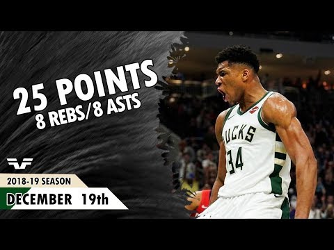 Giannis Antetokounmpo - 2018.12.19 - Bucks vs Pelicans - 25 Pts, 8 Rebs, 8 Asts