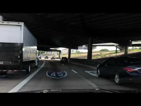 Driving On I-45 North Through Downtown Houston, Texas