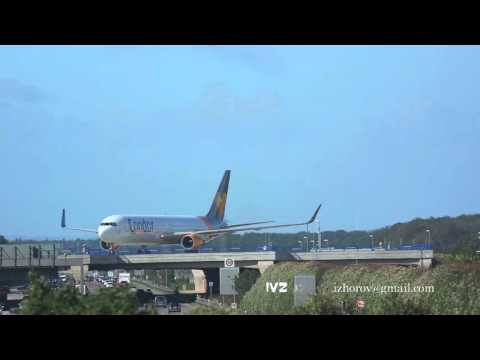 Airplane over autobahn