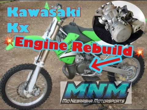 Video 1/3 90-97 Kawasaki KX80 KX 100 Dirt Bike MX Engine Tear Down Motor Rebuild Top End to Cases