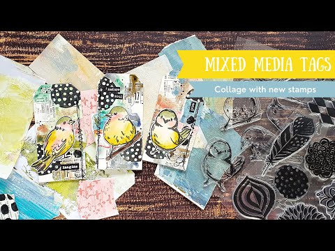 Mixed Media Collage Tags with Watercolors - Tutorial