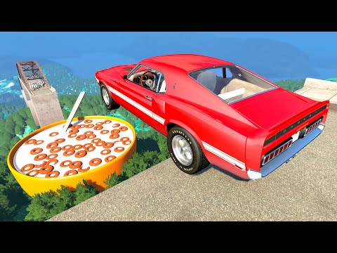 Beamng drive - Open Bridge Crashes over Giant Cereal Bowl with Milk #1