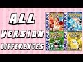 All Version Differences In Pokemon Red Blue Green Yellow