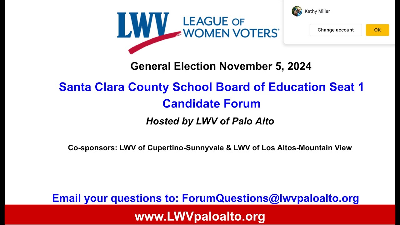 Santa Clara County School Board District Area 1 Candidate Forum 2024