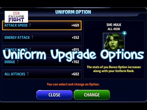 Marvel Future Fight- Uniform Upgrade Options