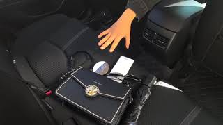 MENZOKE Car Net Pocket Handbag Holder Between Seats, Net Handbag Purse Holder for Car