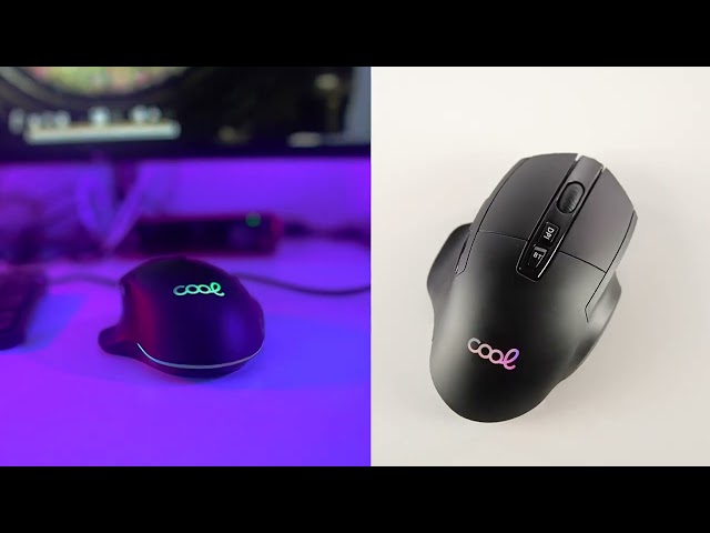 Mouse wireless Cool Lagoon + Bluetooth 2 in 1 LED da gioco RGB Nero video
