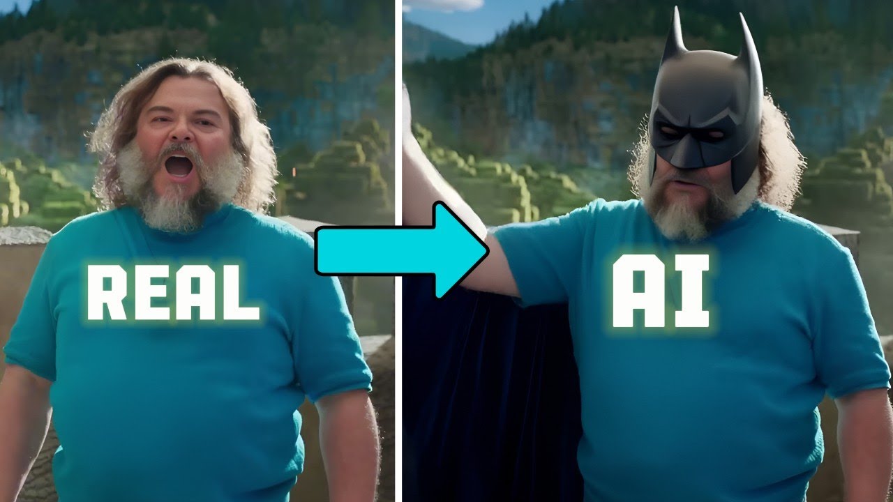 Minecraft Movie: Real vs AI – I Put Batman in It 😂