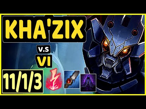 YAMPI (KHA'ZIX) vs VI - 11/1/3 KDA JUNGLE CHALLENGER GAMEPLAY - BR