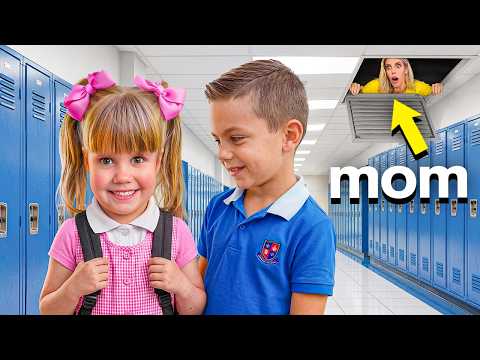 Mom Secretly Hides in Daughter's School