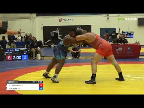 Greco-Roman 130 RR Rnd 1 - Toby Erickson (U.S.) vs. Malcolm Allen (MN)