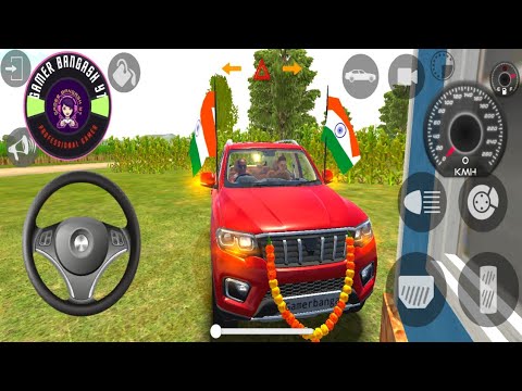Indian Car Simulator 3D: red Jeep 4x4 Driving in Village Adventure