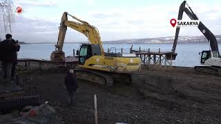 Sapanca Gölü Kıyısında Kaçak Yapıların Yıkımına Başlandı