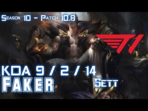 T1 Faker SETT vs SYNDRA Mid - Patch 10.8 KR Ranked