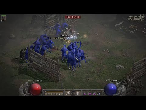Diablo 2 Resurrected - Paladin Hammerdin - Hell Cow Runs - Gears MF300+